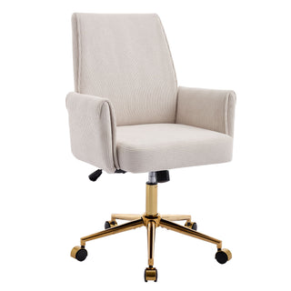 Ergonomic Mid-Back Office Chair With Gold Base