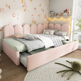 Upholstered Daybed With Metal Slatted Base