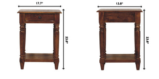 Turned Legs Drawer Table