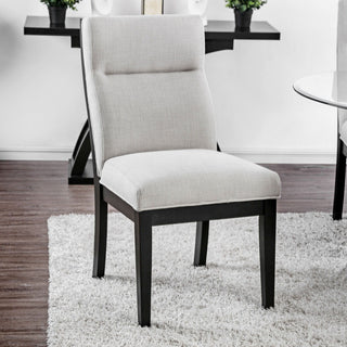 2 Tone Chairs With Tapered Legs (Set of 2) - Beige / Black / Black