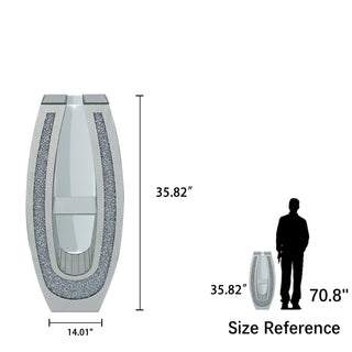 U - Shaped Floor Vase With Shattered Diamond Mirror Surface