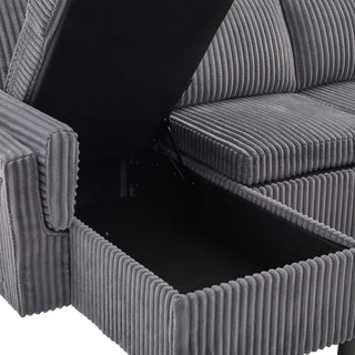 Convertible U-Shaped Sectional Sofa Bed With USB Ports And Storage