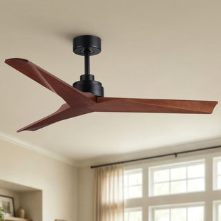 Ceiling Fan Without Light, DC Motor, No Light, Quiet Reversible Ceiling Fan For Living Room - Black