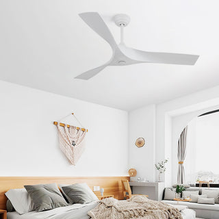 52" Ceiling Fan With Remote Control, Quiet Reversible DC Motor, For Indoor Outdoor Use - White