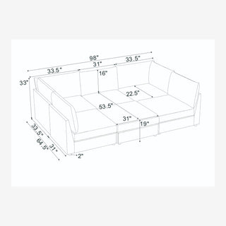 Reversible Modular Sectional & Custom Configuration And Premium Upholstery - Dark Green