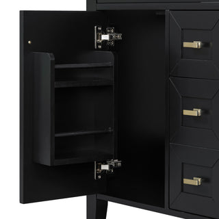 Bathroom Vanity With Sink, 3 Drawers & Cabinet With 2 Tier Door Storage Rack, Soft Close Doors & Drawers