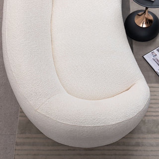 Curved 3 Seater Sofa For Living Room - White
