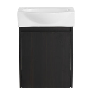 Modern Bathroom Vanity With Ceramic Basin, Wall Mounted Floating Sink Combo, Storage Cabinet