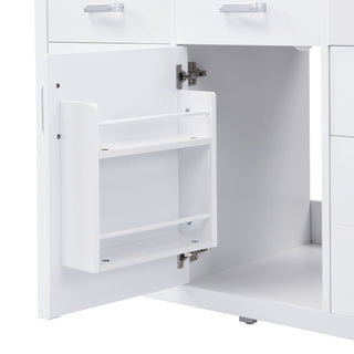 46.5" Modern Bathroom Vanity Cabinet Only, Soft Close Door & 6 Drawers - White
