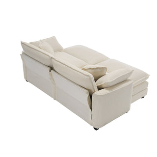 Modern Oversized Modular Cushion Sofa With Ottoman, Low Back, Deep Seating Sofa Set
