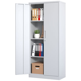 Heavy Metal Garage Storage Cabinet With Locking Doors, Steel, Adjustable Shelves