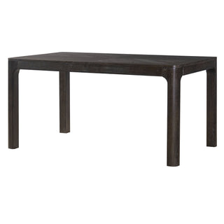 Rectangular Dining Table With Parquet Top, Rounded Corners