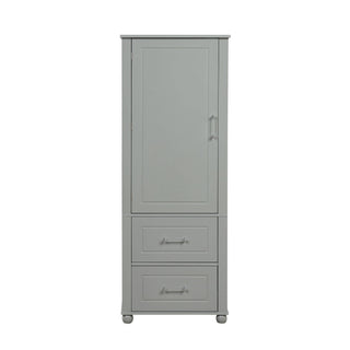 Tall Freestanding Bathroom Storage Cabinet With 2 Drawers And Adjustable Shelf