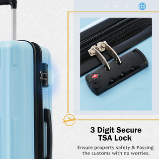 2 Piece Luggage Set With Bags Expanable Spinner Wheels ABS Lightweight Suitcase With Tsa Lock 20" / 24"
