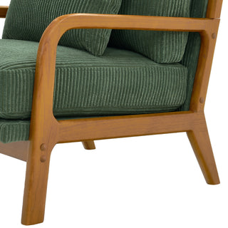 Upholstered Armchair With Back Support Pillow