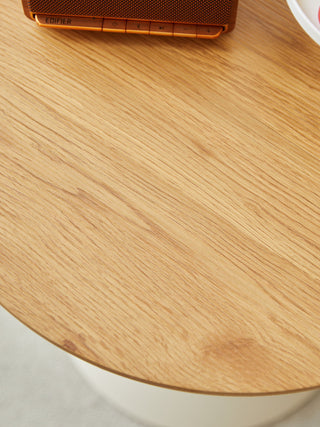 Round Coffee Table - Brown / White