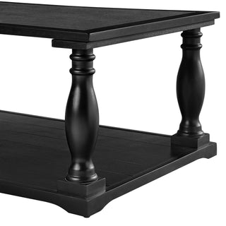 Farmhouse Rectangular Coffee Table With 2 Tiers