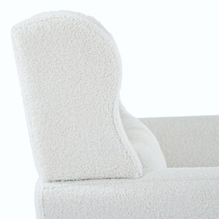 Modern Accent Chair, Arm Chairs For Living Room, Upholstered Mordern Armchair, Comfy Soft Padded Lounge Chair In Small Space, Bedroom, With Pillow, Solid Wood Leg