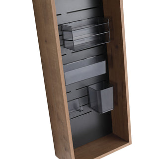 Wall Mounted Storage Cabinet With 4 Diy Accessories - Imitative Oak