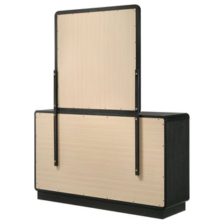 Burton - 6 Drawer Dresser With Mirror - Black