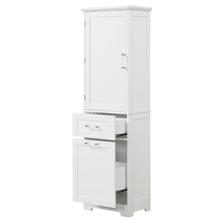 Tall Freestanding Bathroom Storage Cabinet With Adjustable Shelf And 2 Drawers