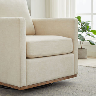 Square Upholstered Swivel Accent Chair