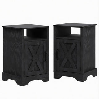 Farmhouse Nightstand, Charging Station & Storage