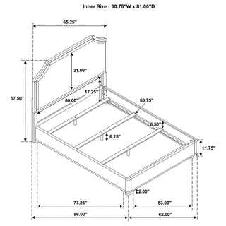 Leonide - Panel Bed With Upholstered Headboard