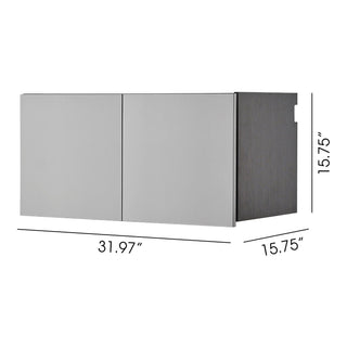 Astro Series - Wall Storage Cabinet With Soft Closing Drawers - Metallic Gray
