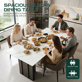 Rectangular Dining Table - Gray / White