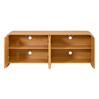 Curved Edge TV Stand With Large Cabinets