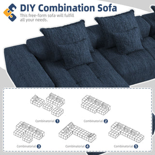 Modern Oversized Diy Combination Modular Sectional Sofa & Pillows