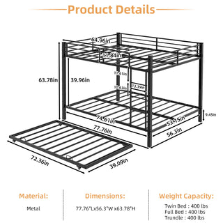Bunk Bed For Kids, Convertible Frame With Ladders & Guardrail