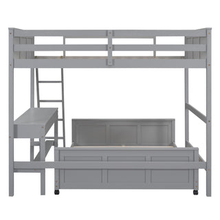 Full Over Full Bunk Bed With Desk