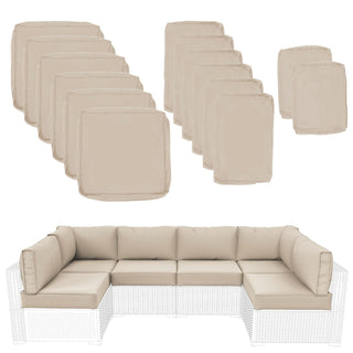 Outdoor Deep Seat Cushions For Patio Furniture Replacement, Cushion Set For Sectionals