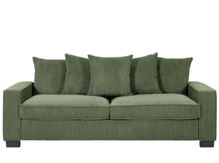 Luxe Sofa With 5 Matching Toss Pillows, Sleek Design, Spacious And Comfortable 3 Seater Couch