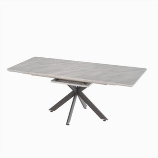 Modern Extendable Dining Table Set With Soft Padded Armless Chairs