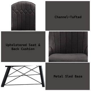Abraham - Side Chair (Set of 2) - Black / Dark Gray