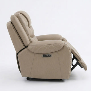 Power Recliner Single Chair With USB Port Living Room Comfort Seating - Toffee