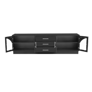 Modern Minimalist TV Stand, Entertainment Center Media Console Cabinet With Adjustable Shelves For Living Room