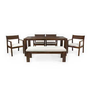 Outdoor Dining Set Rectangular Table With Umbrella Hole