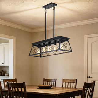 Chandelier Pendant Light For Dining Room Kitchen, 5 Light Fixture With Adjustable Height