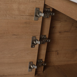 Wall Mounted Bathroom Vanity & Sink, Storage Shelves & Soft Close Door