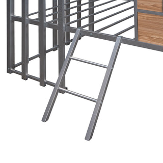 Loft Bed With Roof, Window, Guardrail, Ladder