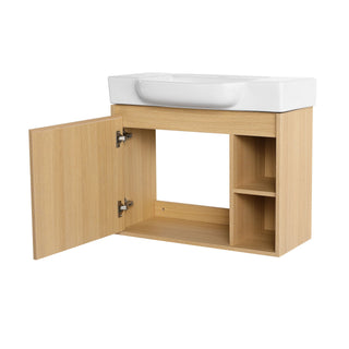 Wall Mounted Bathroom Vanity With Sink & Soft Close Door