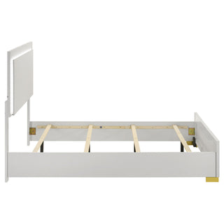 Full LED Panel Bed With Touch Activated Lighting - White