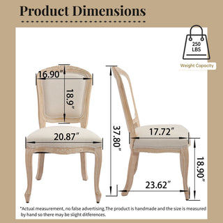 Dining Chairs Upholstered With Fan Shaped Back (Set of 2) - Beige