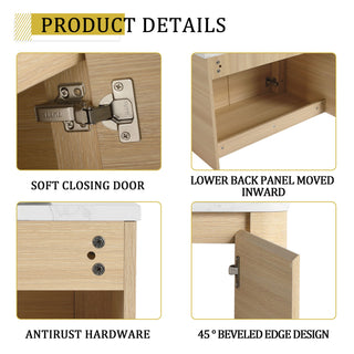 Mounted Bathroom Vanity & Art Sink, Soft Close Door