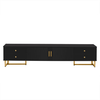 TV Media Console Table, TV Stand With Storage For Living Room - Black