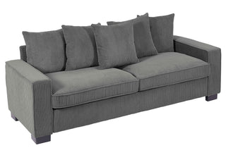 Luxe Sofa With 5 Matching Toss Pillows, Sleek Design, Spacious And Comfortable 3 Seater Couch